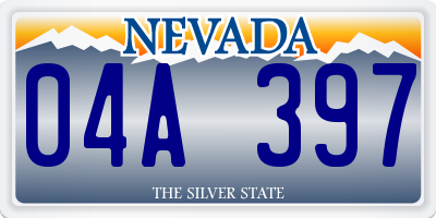 NV license plate 04A397