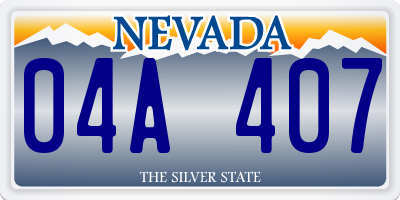 NV license plate 04A407