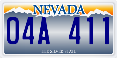NV license plate 04A411
