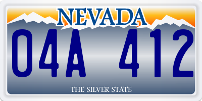 NV license plate 04A412
