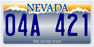 NV license plate 04A421