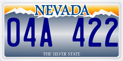 NV license plate 04A422