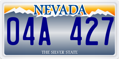NV license plate 04A427