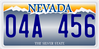 NV license plate 04A456
