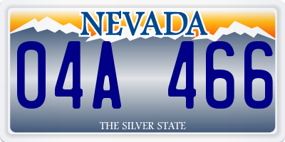 NV license plate 04A466
