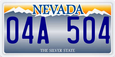 NV license plate 04A504