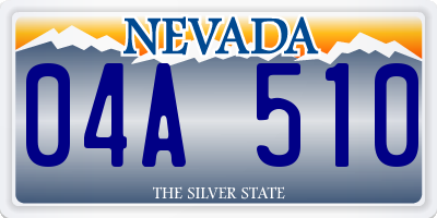 NV license plate 04A510