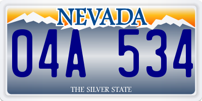 NV license plate 04A534