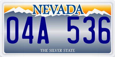 NV license plate 04A536