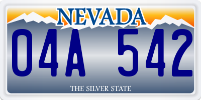 NV license plate 04A542