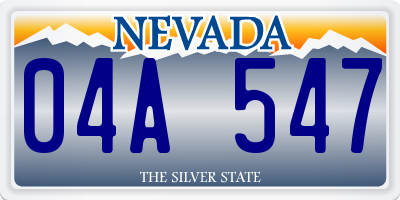 NV license plate 04A547