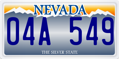 NV license plate 04A549