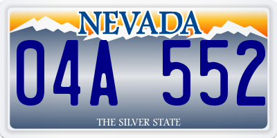 NV license plate 04A552