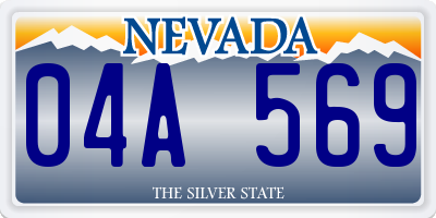 NV license plate 04A569