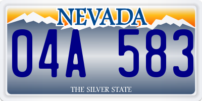 NV license plate 04A583