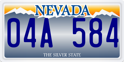 NV license plate 04A584
