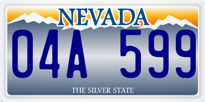 NV license plate 04A599