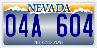 NV license plate 04A604