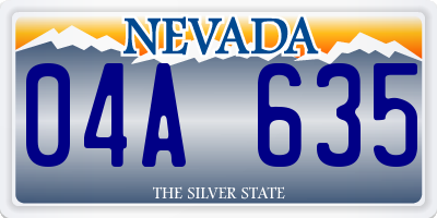 NV license plate 04A635