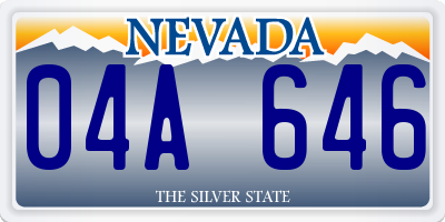 NV license plate 04A646