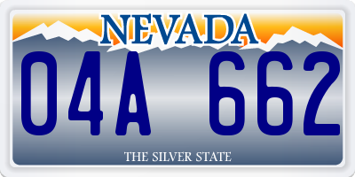 NV license plate 04A662