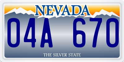 NV license plate 04A670