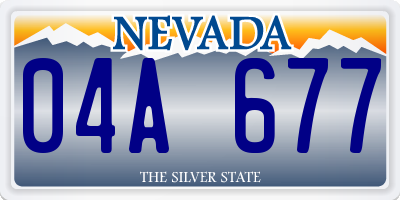 NV license plate 04A677