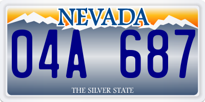 NV license plate 04A687