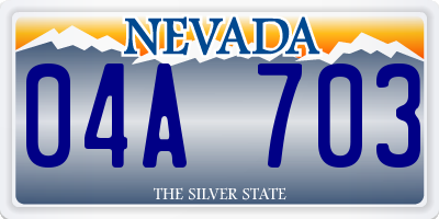 NV license plate 04A703