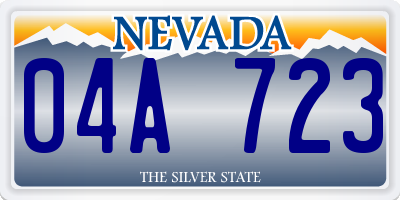 NV license plate 04A723