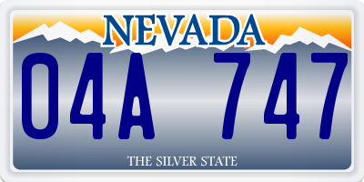 NV license plate 04A747