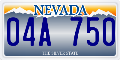 NV license plate 04A750
