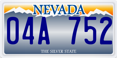 NV license plate 04A752