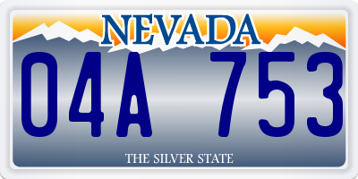NV license plate 04A753