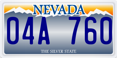 NV license plate 04A760