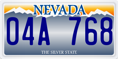 NV license plate 04A768
