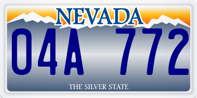NV license plate 04A772