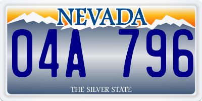 NV license plate 04A796