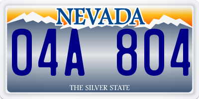 NV license plate 04A804