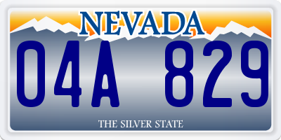 NV license plate 04A829