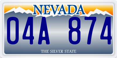 NV license plate 04A874