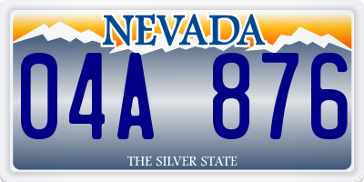 NV license plate 04A876