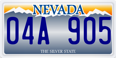 NV license plate 04A905