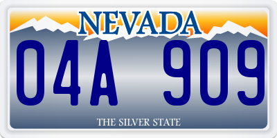 NV license plate 04A909