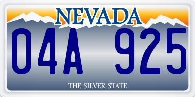 NV license plate 04A925