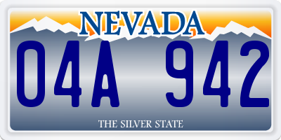NV license plate 04A942