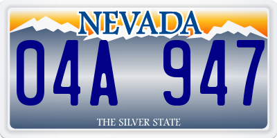 NV license plate 04A947