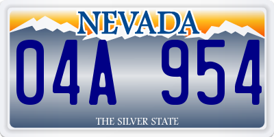 NV license plate 04A954