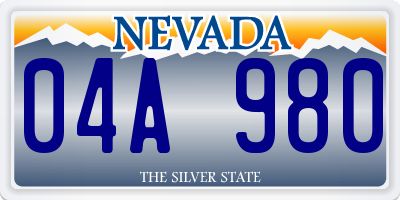 NV license plate 04A980