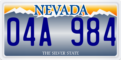 NV license plate 04A984